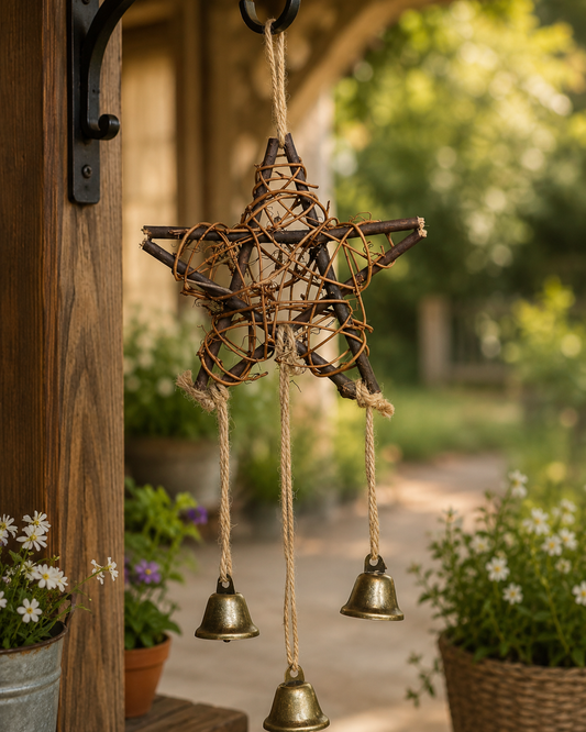 Rustic Witch’s Star Bell Wind Chime