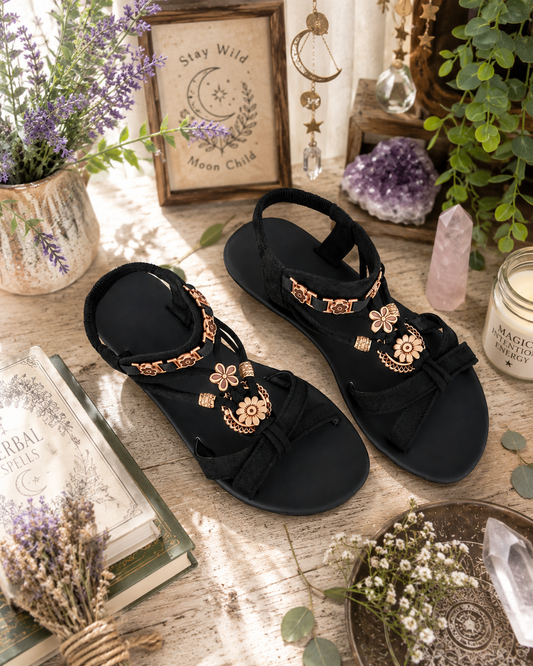 Midnight Garden Bohemian Sandals