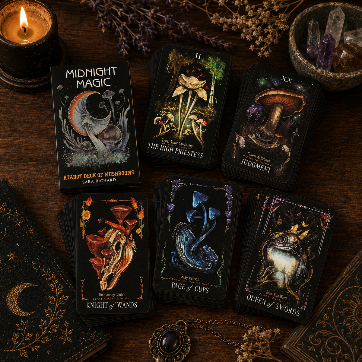 Midnight Magic Mushroom Tarot Deck