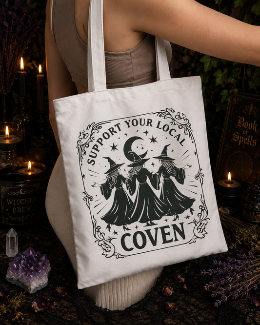 Support Your Local Coven Witch Tote Bag