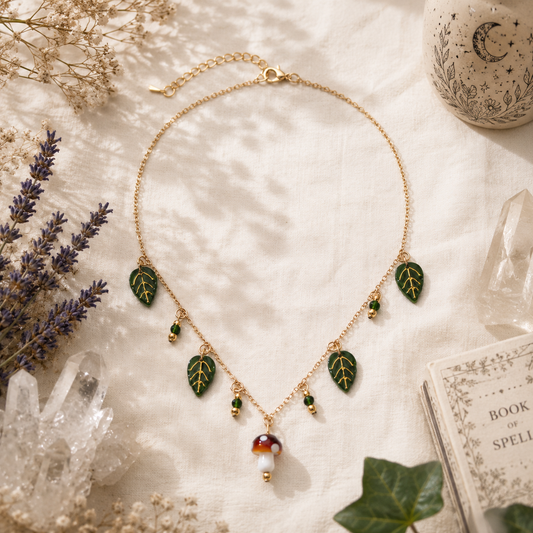 Enchanted Forest Mushroom Necklace 🍄